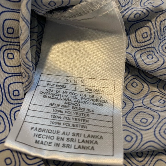 Nike Blue Geometric Pattern Button-Up Shirt - Size Medium - Picture 3 of 6